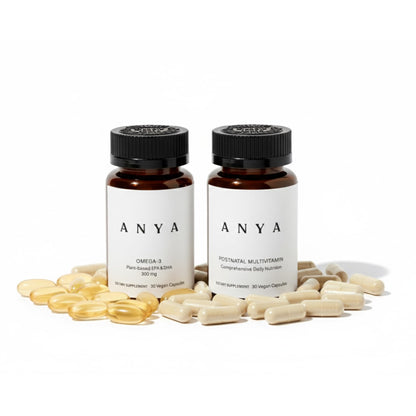 ANYA Postnatal Vitamin Bundle – Vegan Postpartum Multivitamin with Omega-3 (DHA & EPA) for Breastfeeding