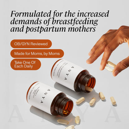 ANYA Postnatal Vitamin Bundle – Vegan Postpartum Multivitamin with Omega-3 (DHA & EPA) for Breastfeeding