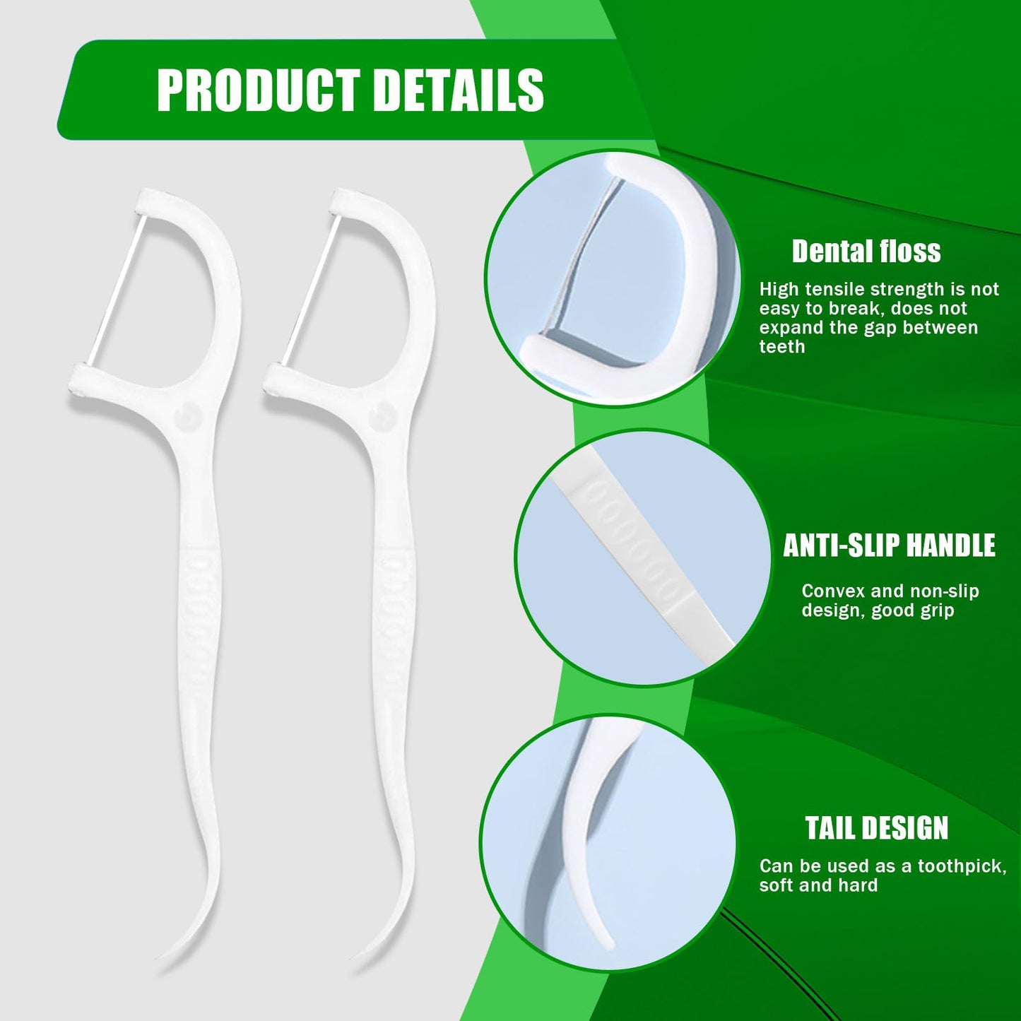 AOCEAN Dental Floss Picks – Travel Floss with Toothpicks (2 Boxes, 2 Cases)