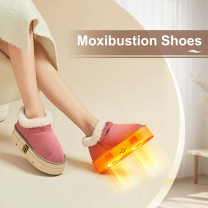 AODANC Moxibustion Shoes & Moxas Box – Mugwort Foot Heat Packs (Brown, 7-8.5)