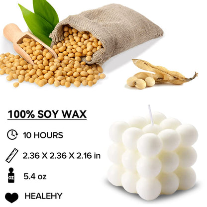 aokala Scented Bubble Cube Candles – Lavender Green 5.4 oz Soy Wax