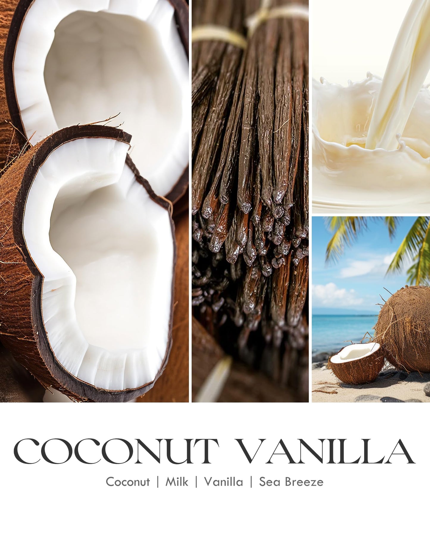 AOOVOO Vanilla Coconut Candle - Large 22oz Soy Aromatherapy Candle