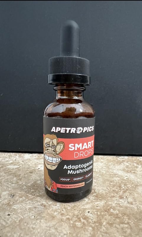 Apetropics Smart Drops: Adaptogenic Mushroom Tincture - Peach Watermelon, 30 Servings