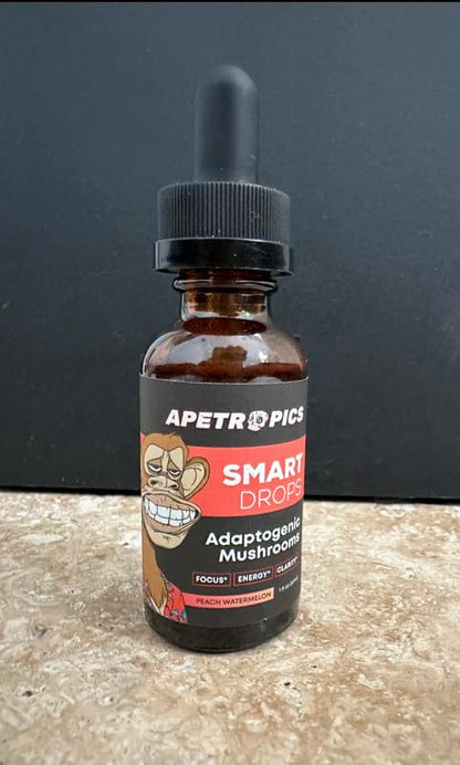 Apetropics Smart Drops: Adaptogenic Mushroom Tincture - Peach Watermelon, 30 Servings