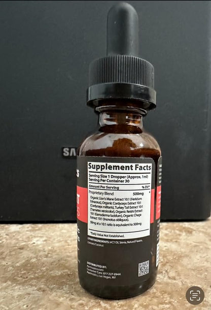 Apetropics Smart Drops: Adaptogenic Mushroom Tincture - Peach Watermelon, 30 Servings