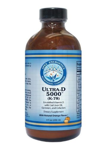 Apex Energetics Ultra-D 5000 (K-78) – Emulsified Vitamin D with Cod Liver Oil, Genistein & Cofactors
