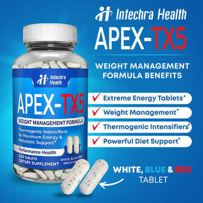 APEX-TX5 Weight Management Supplement - 120 Tablets - USA Made