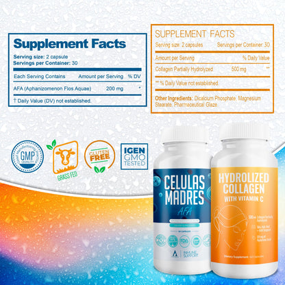 Aura Vitamin Mega Antioxidant Bundle | Hydrolyzed Collagen & AFA Stem Cell – 60 Capsules (2)