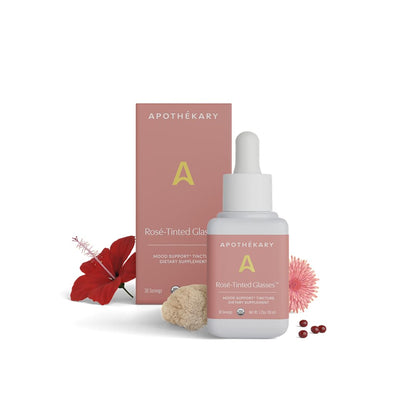 Apothékary Rosé-Tinted Glasses - Alcohol-Free Mood & Focus Drops, 30 Servings