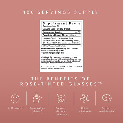 Apothékary Rosé-Tinted Glasses: Alcohol-Free Drops for Mood, Focus, and Glow