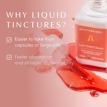 Apothékary Rosé-Tinted Glasses: Alcohol-Free Drops for Mood, Focus, and Glow