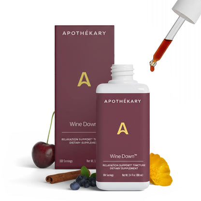 Apothékary Wine Down: Alcohol-Free Sleep Drops with Blue Vervain & Tart Cherry