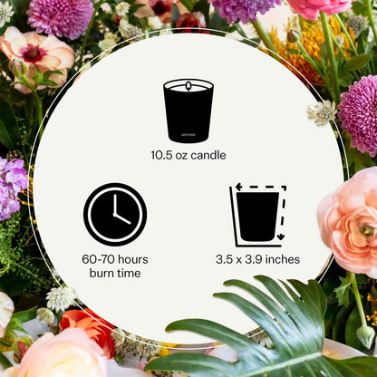 APOTHEKE Black Iris Oak Scented Candle – 10.5 oz Soy Wax, Non-Toxic, Large White Jar | Luxury Home Fragrance