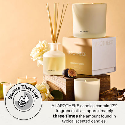 APOTHEKE Cedarwood Ginger 10.5 oz Soy Candle – Luxury Jar, Non-Toxic