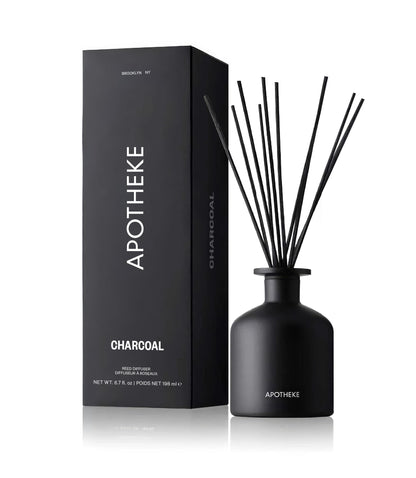 Apotheke Charcoal Reed Diffuser – Luxury Home Fragrance, 6.7 fl oz, 10 Reed Sticks