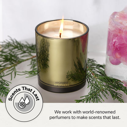 Apotheke Signature Scented Candle – Black Cypress, 10.5 oz | Soy Wax, Non-Toxic, Gold Jar
