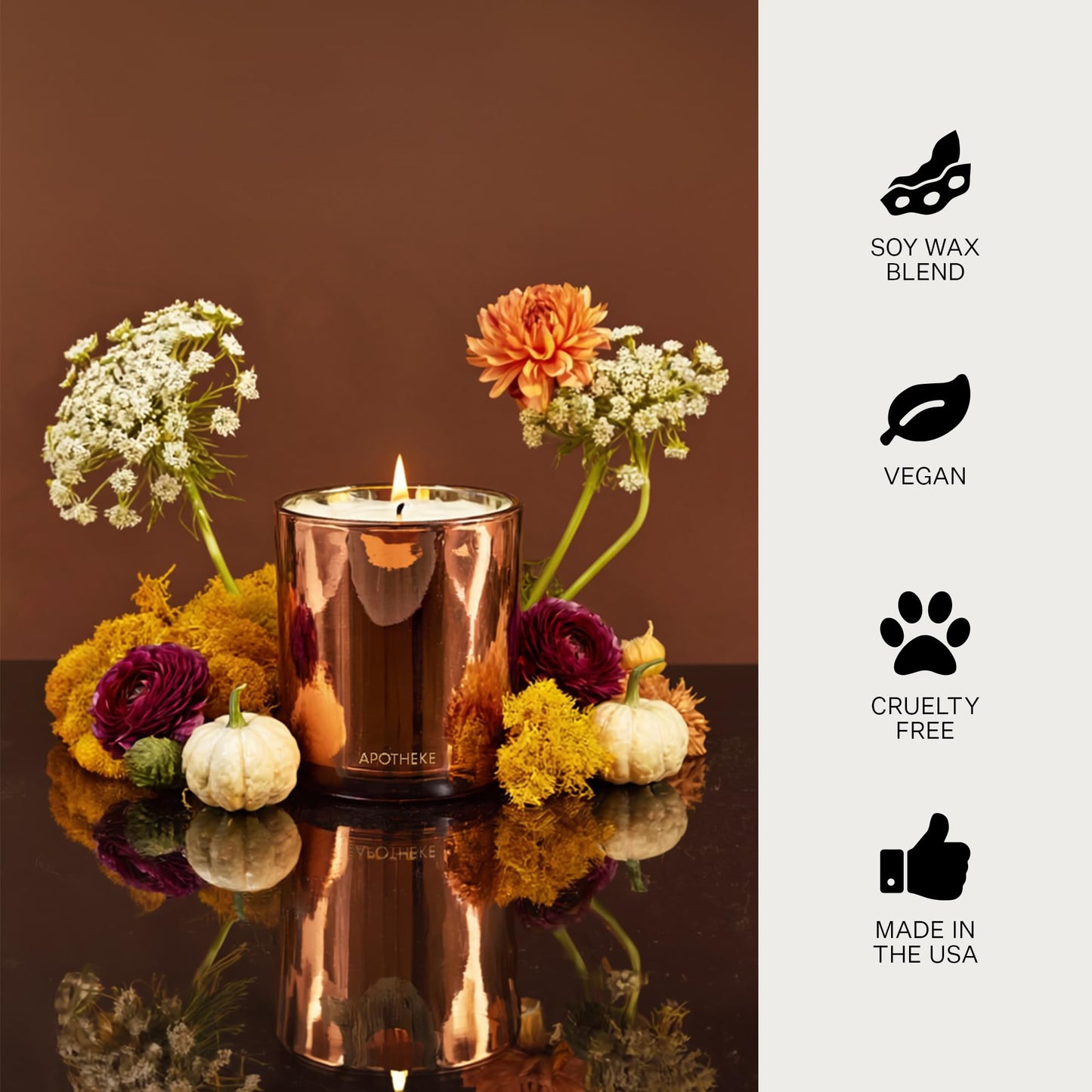 Apotheke Pumpkin Ginger Candle - 10.5 oz Soy Wax Jar | Fall Fragrance