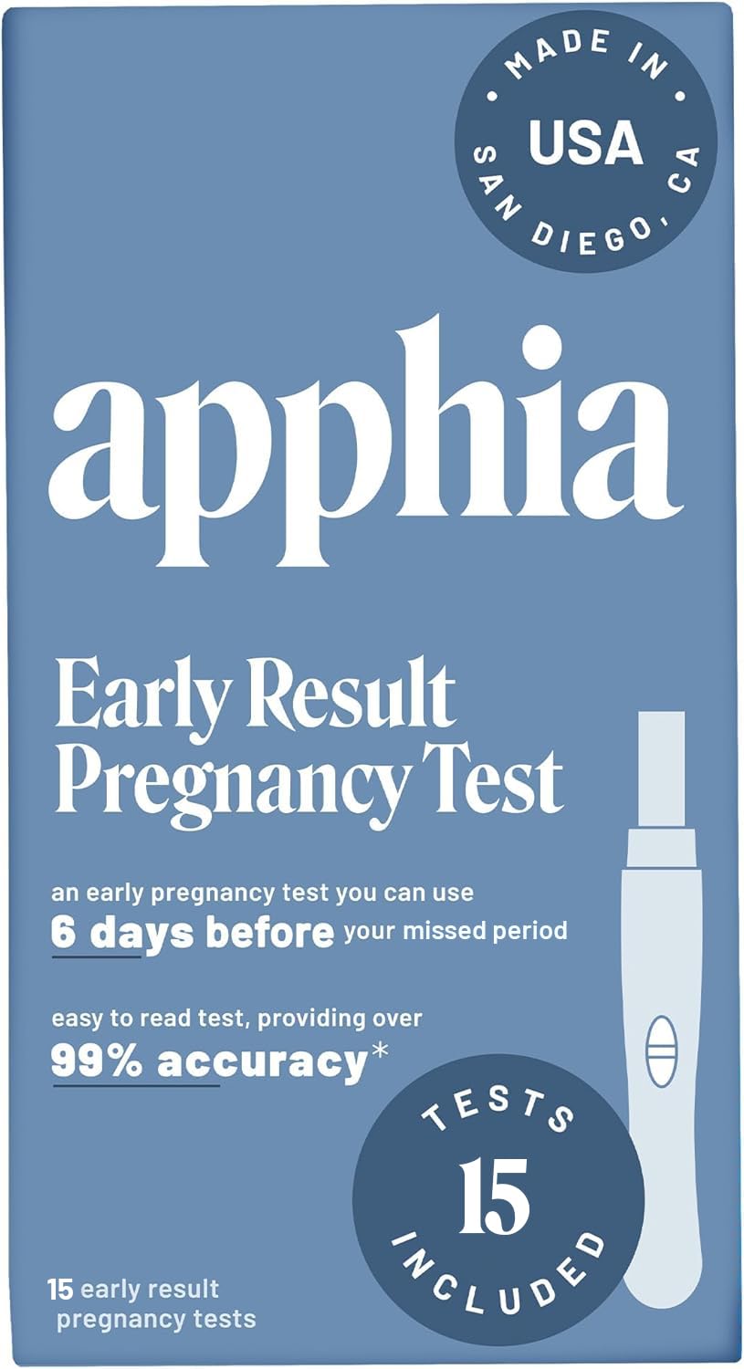 Apphia Early Detection Pregnancy Test – 6 Days Sooner, Midstream hCG Strips, 15 Tests, Made in USA