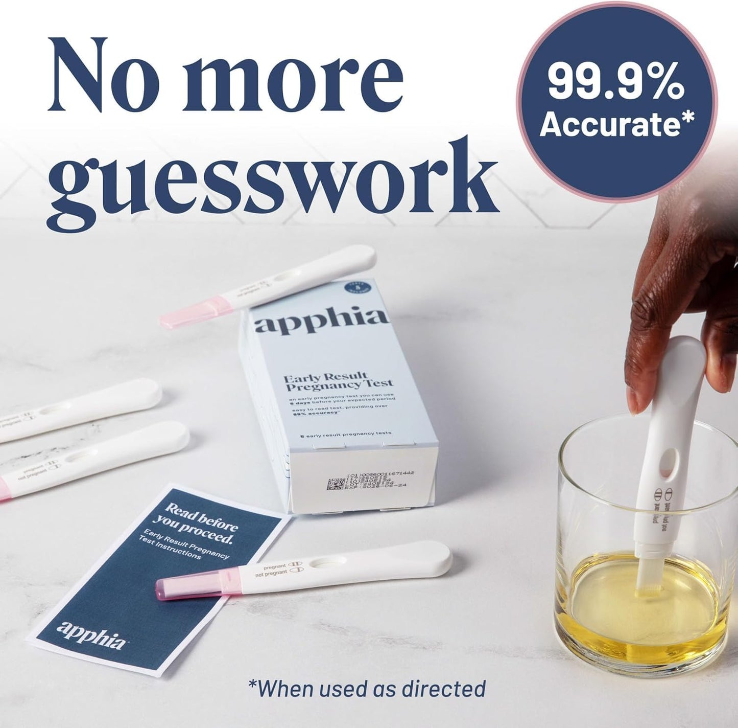 Apphia Early Detection Pregnancy Test - 6 Days Sooner | Midstream hCG Strips | Made in USA (Pack of 5)