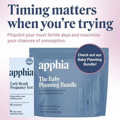 Apphia Early Detection Pregnancy Test - 6 Days Sooner | Midstream hCG Strips | Made in USA (Pack of 5)