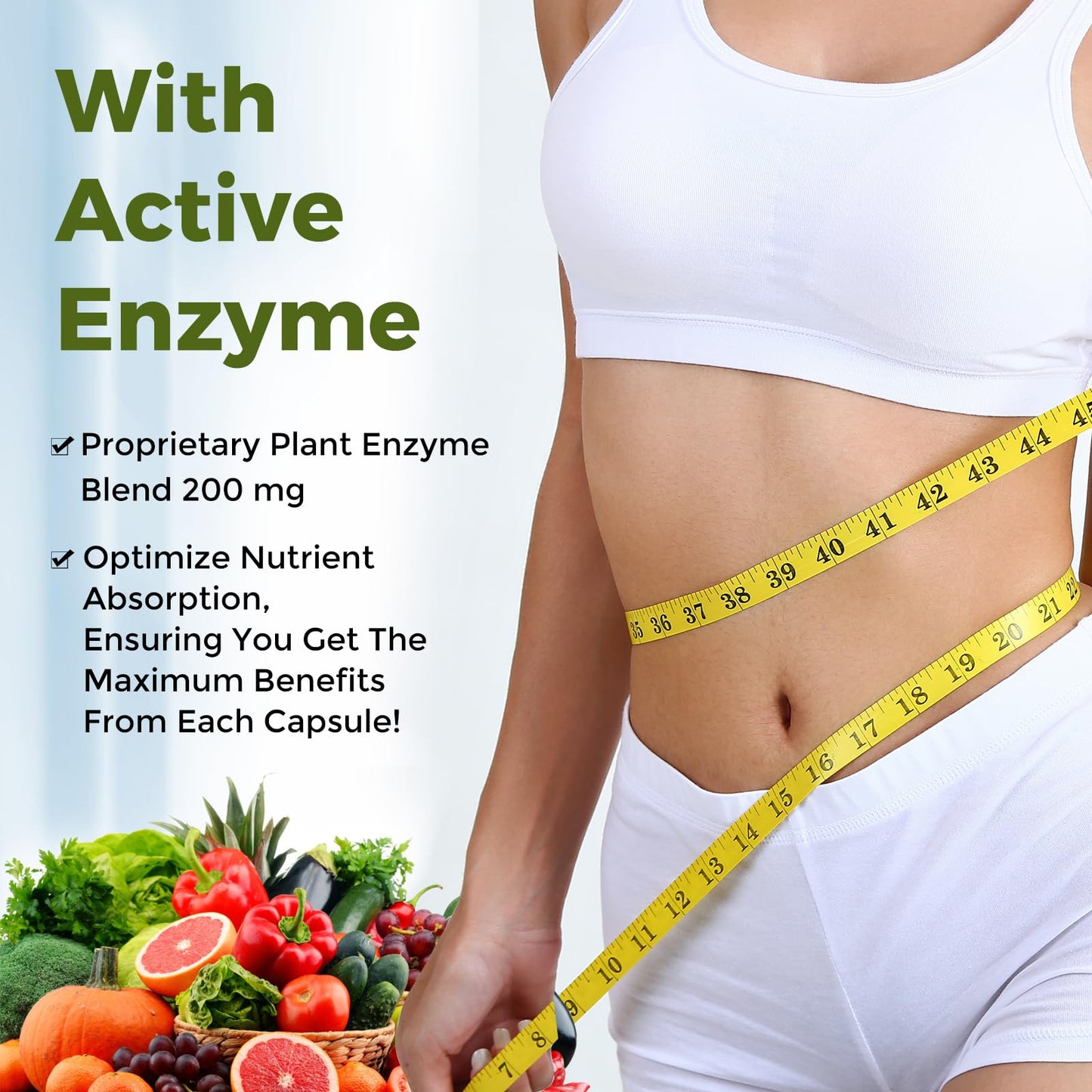 2000 MG Fruit & Veggies Supplement, 240 Tablets – 35+ Fruits & Veggies