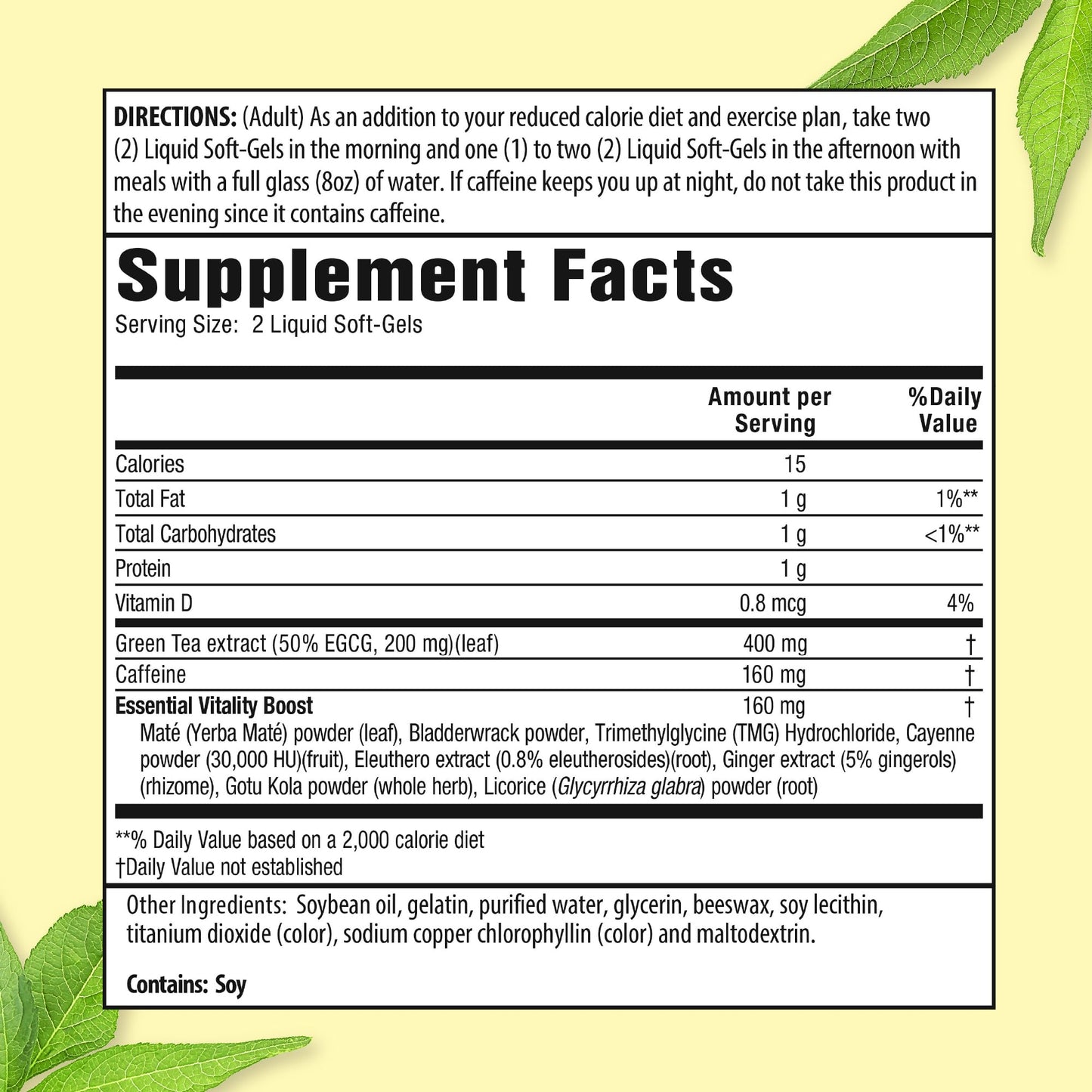 Applied Nutrition Green Tea Fat Burner – EGCG 400 mg + Green Coffee Bean Extract