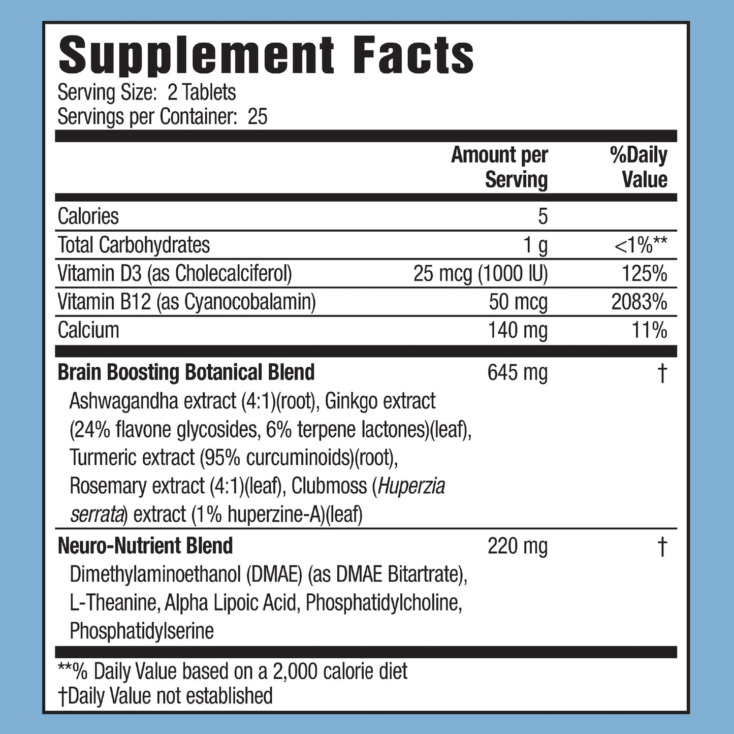 Applied Nutrition Healthy Brain All-Day Focus - 50 Tablets - 3-in-1 Brain Booster with Turmeric