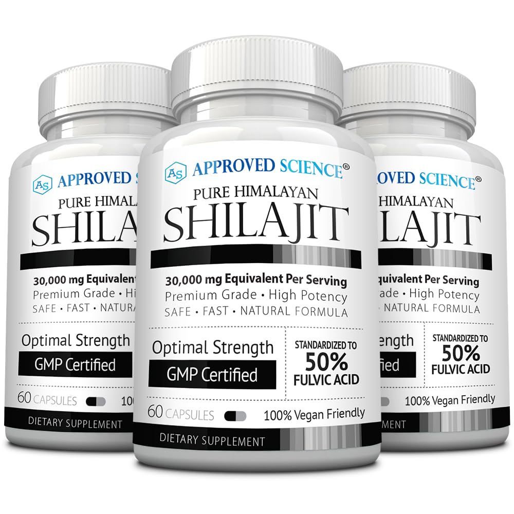 Approved Science Himalayan Shilajit - 50% Fulvic Acid, 30:1 Extract, 180 Vegan Capsules