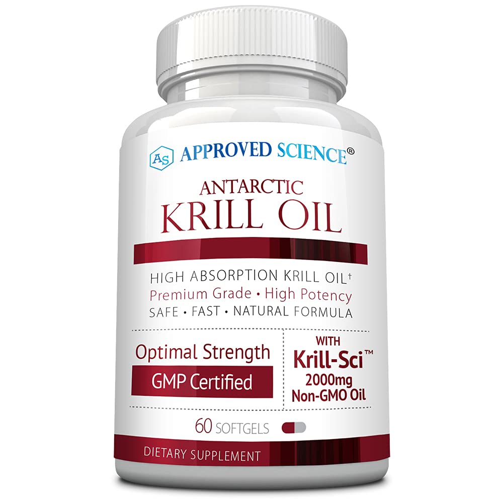 Approved Science Krill Oil 2000mg - 60 Softgels | EPA 260mg, DHA 160mg, Astaxanthin 650mcg