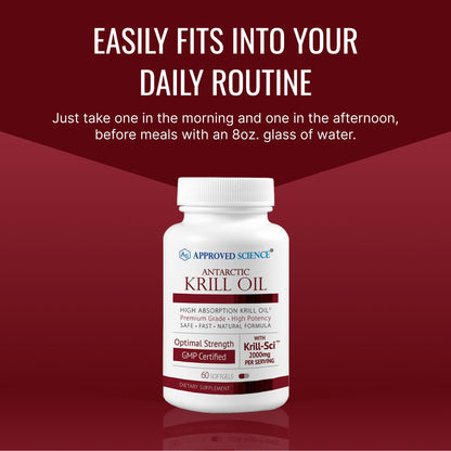 Approved Science Krill Oil 2000mg - 60 Softgels | EPA 260mg, DHA 160mg, Astaxanthin 650mcg