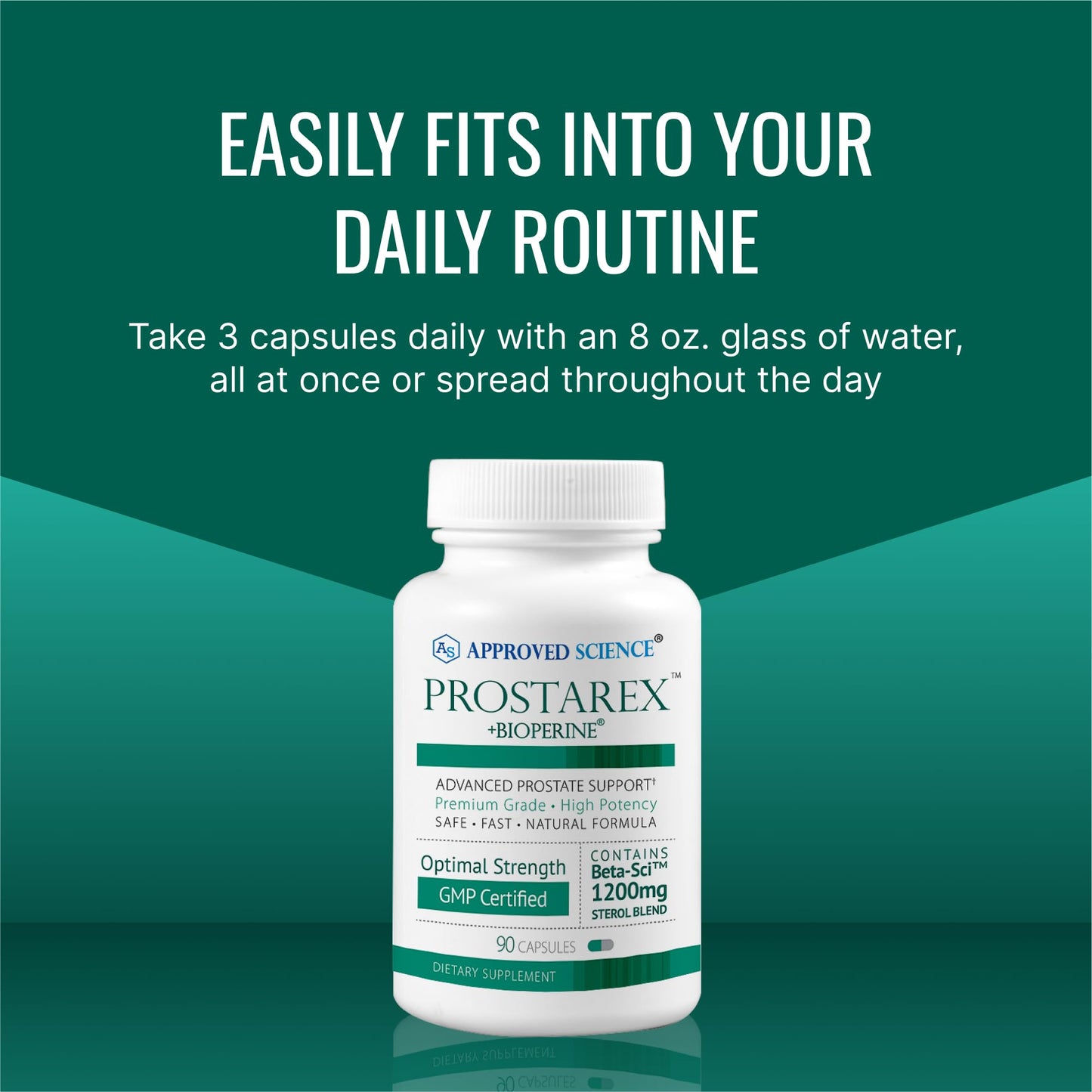 Approved Science Prostarex — Prostate Support Supplement with Saw Palmetto & Beta-Sitosterol | 90 Capsules