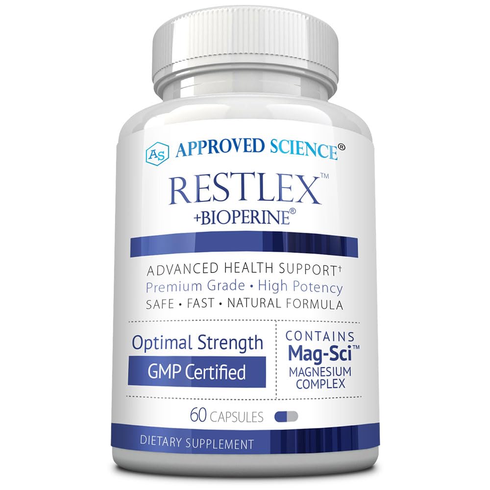 Approved Science Restlex - 420 mg Magnesium Glycinate Blend + 200 mg L-Theanine, 60 Capsules