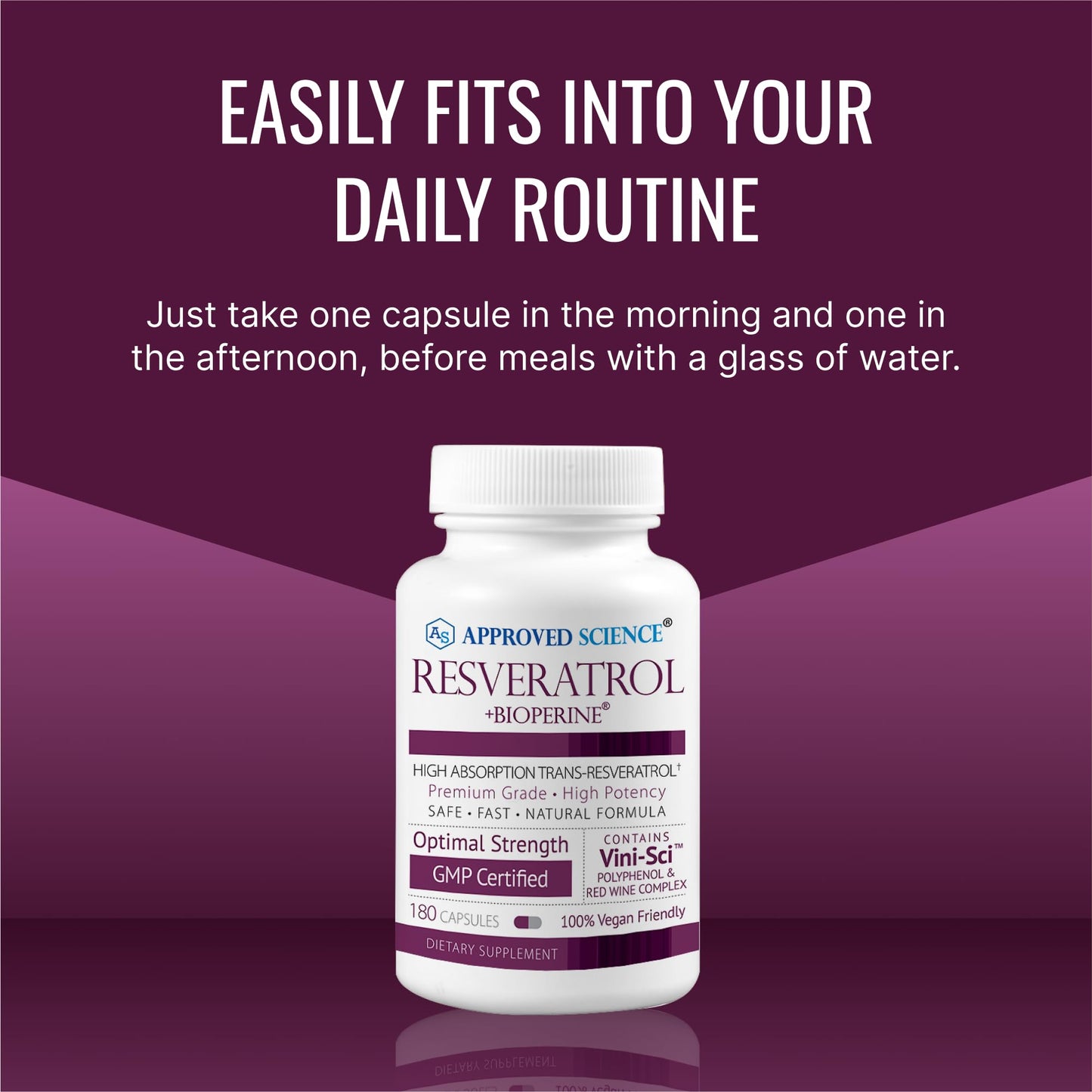 Approved Science Resveratrol - 1000 mg Trans-Resveratrol + Bioperine - 380 Vegan Capsules (2 Bottles)