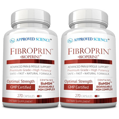 Approved Science Fibroprin - Ease Nerve and Muscle Aches - Improve Mobility - 540 Capsules - 6 Month Supply - Made in The USA