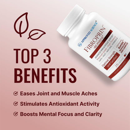Approved Science Fibroprin - Ease Nerve and Muscle Aches - Improve Mobility - 540 Capsules - 6 Month Supply - Made in The USA