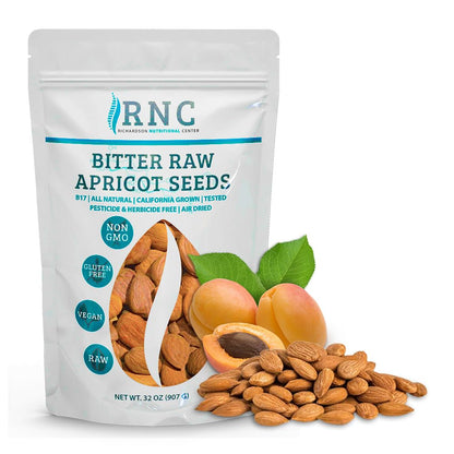 Richardson Nutritional Center Fresh Raw Bitter Apricot Seeds (2 lb) — California Grown, Lab Tested, Vegan, Gluten & GMO Free