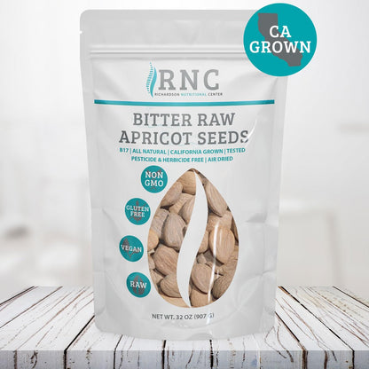 Richardson Nutritional Center Fresh Raw Bitter Apricot Seeds (2 lb) — California Grown, Lab Tested, Vegan, Gluten & GMO Free