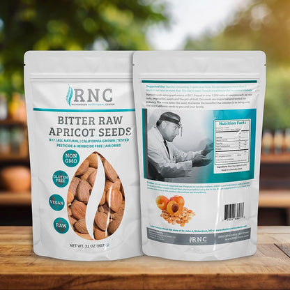 Richardson Nutritional Center Fresh Raw Bitter Apricot Seeds (2 lb) — California Grown, Lab Tested, Vegan, Gluten & GMO Free
