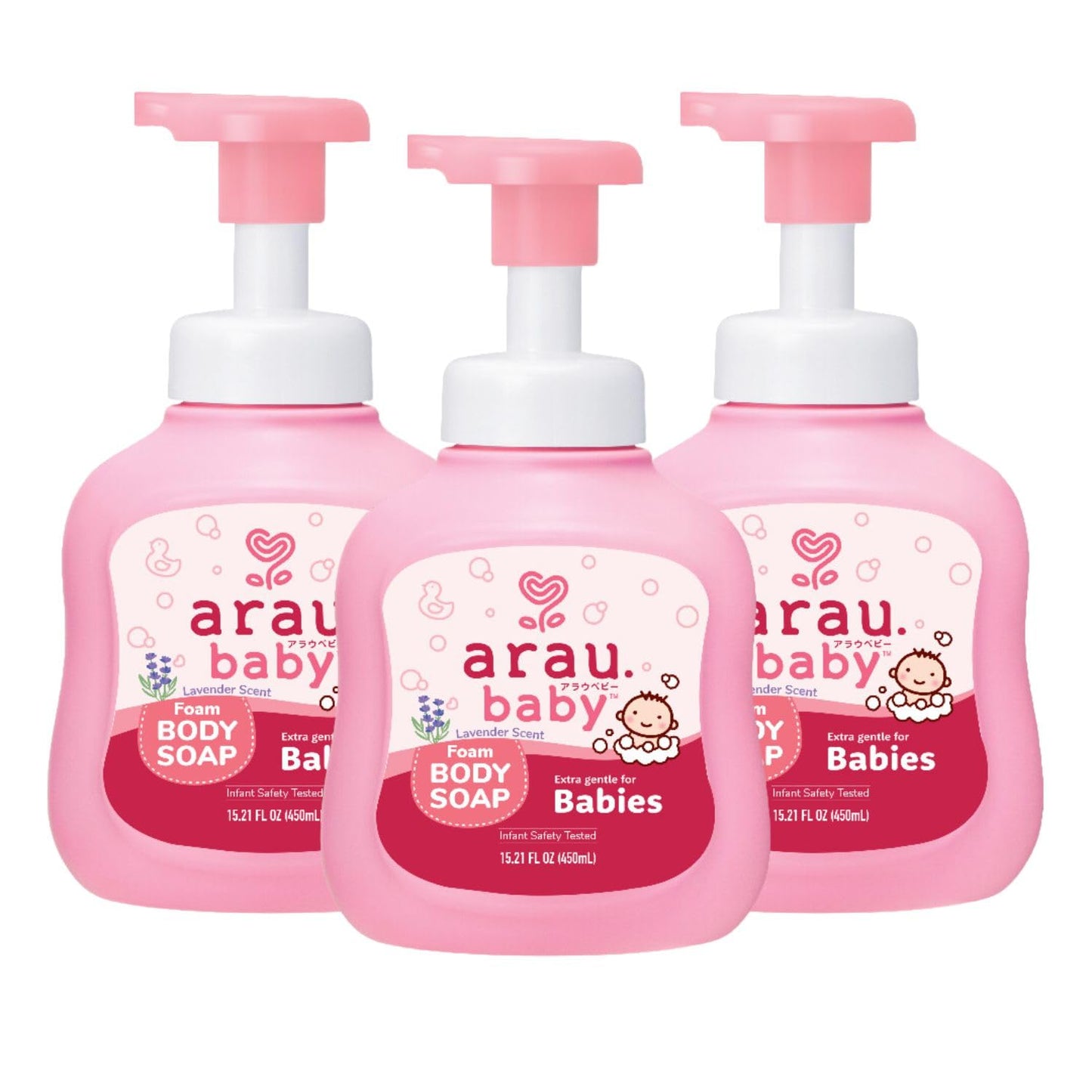 Arau Baby Foam Body Soap Lavender Scent - Plant-Based Baby Wash for Sensitive Skin