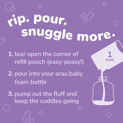 Arau Baby Foam Body Soap Refill – Lavender | Plant-Based Baby Wash 15.21 fl oz