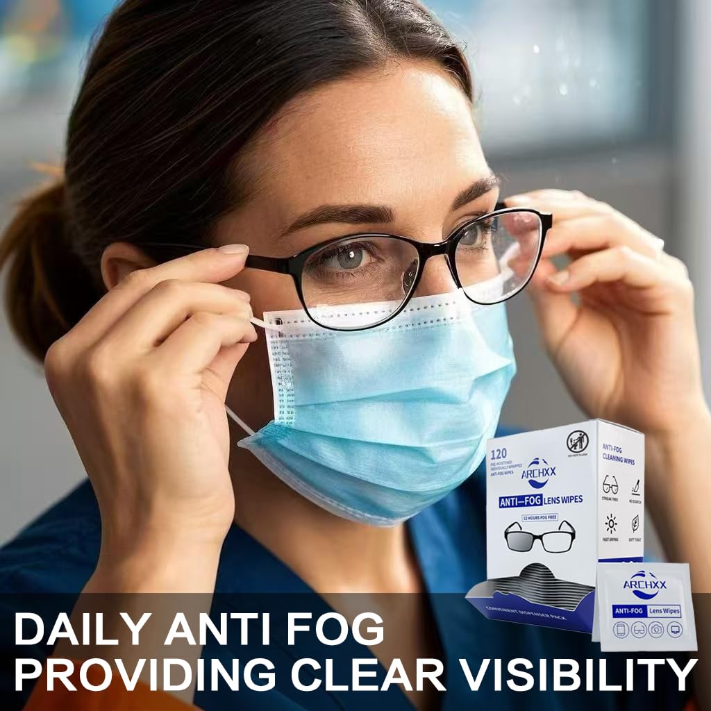 ARCHXX Anti Fog Wipes for Glasses - 240 Count, Pre-Moistened Lens Cleaner