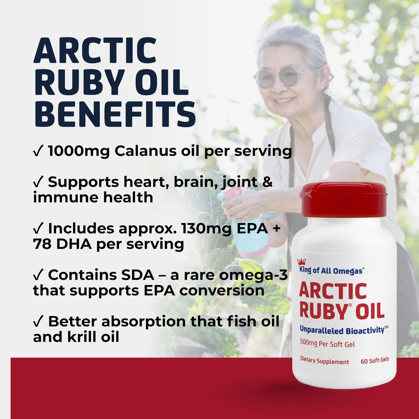 Immunocorp Arctic Ruby Oil 1000mg – Omega-3 with Astaxanthin (60 Softgels)