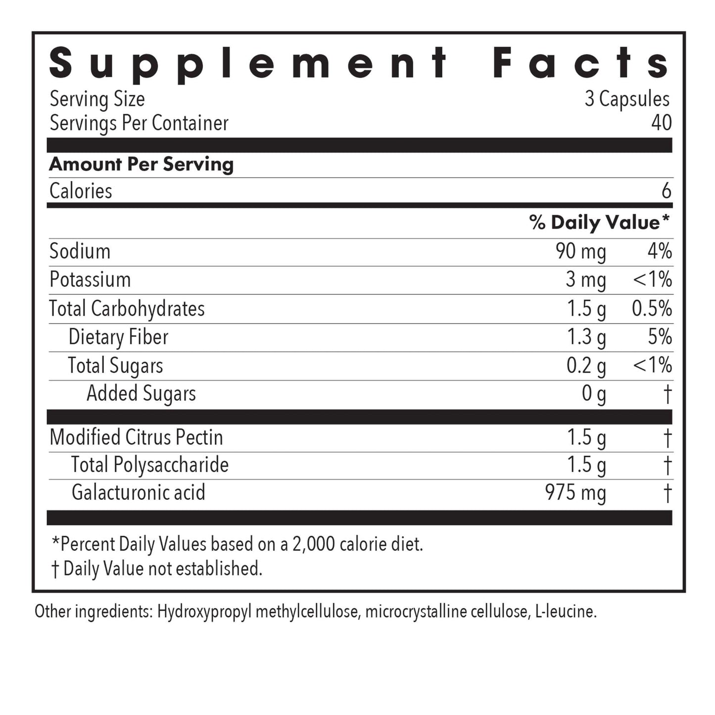 Allergy Research Group Modified Citrus Pectin - 120 Vegetarian Capsules | Natural Detox & Digestive Support