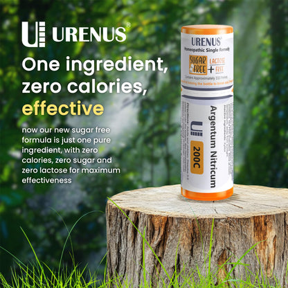Argentum Nitricum 200C – Sugar Free & Lactose Free Homeopathic Remedy (110 Pellets) | Urenus
