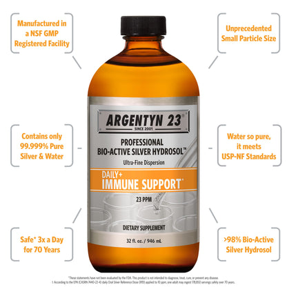 Argentyn 23 Professional Immune Support – Bio-Active Silver Hydrosol, 23 ppm, 32 fl oz