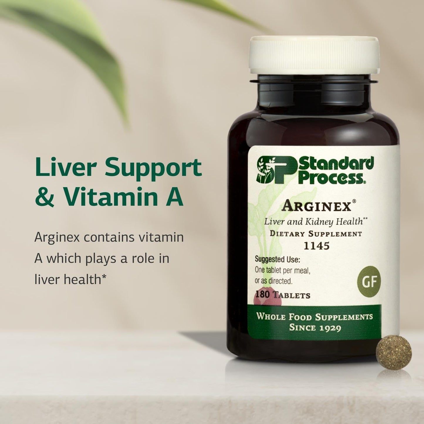 Standard Process Arginex – Whole Food Liver & Kidney Support, 180 Tablets