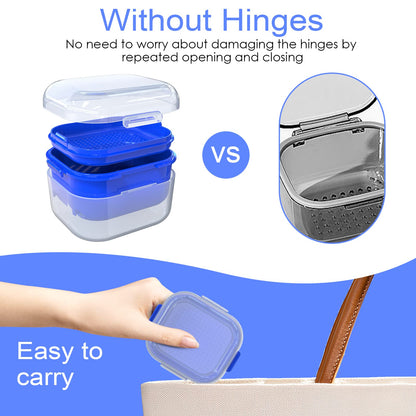 ARGOMAX Denture Case - Soaking Cup for Dentures, Retainers & Clear Braces
