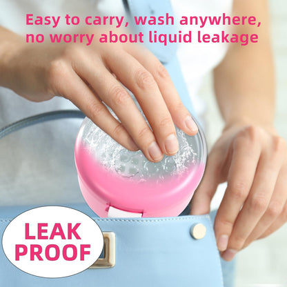 ARGOMAX Leak-Proof Retainer Cleaner Case for Dentures | Travel Denture Cup Pink & White