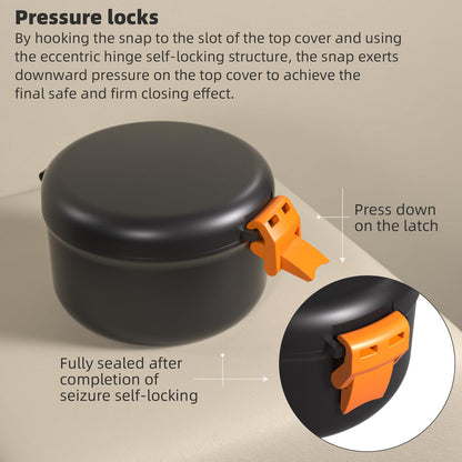ARGOMAX Leak-Proof Retainer Case | Denture Cleaning Cup for Soaking | Travel Case (Black & Orange)