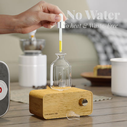 Aria Glass Essential Oil Diffuser – Waterless, Portable & Rechargeable with 4-Mode Timer